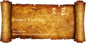Kvasz Etelka névjegykártya